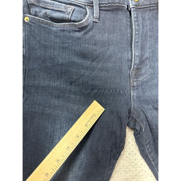 Frame Jeans Womens 30 Blue Denim Dark Wash Le Skinny De Jeanne Raw Edge Hem - Picture 9 of 11